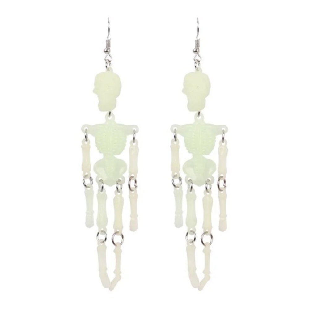 NWT Skull Skeleton Green Glow Dead Drop Creepy Halloween Plastic Gothic …